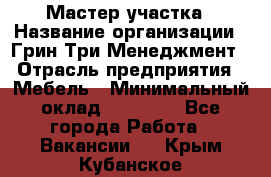 Мастер участка › Название организации ­ Грин Три Менеджмент › Отрасль предприятия ­ Мебель › Минимальный оклад ­ 60 000 - Все города Работа » Вакансии   . Крым,Кубанское